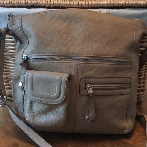 Tignanello Handbags - TIGNANELLO TAN GENUINE LEATHER BAG